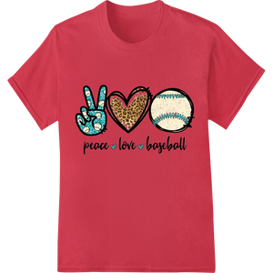 Premium quality customized apparel on Peace Love Baseball - Fun Leopard Print DTF Heat Transfer