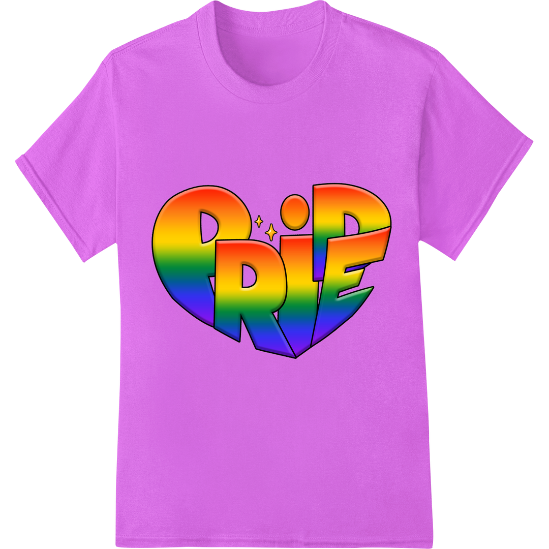 Bold LGBT Pride Rainbow PRIDE Design for DTF Transfers on purple shirt - SUPERDTF-DTF Prints-DTF Transfers-Custom DTF Prints