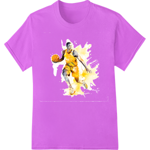 Vibrant DTF print shop print on Slam Dunk Style: Bold Basketball Player Heat Transfer