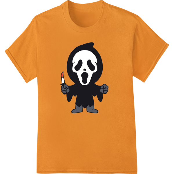 Eerie Screaming Ghost Heat Transfer Print for Halloween on orange shirt - SUPERDTF-DTF Prints-DTF Transfers-Custom DTF Prints