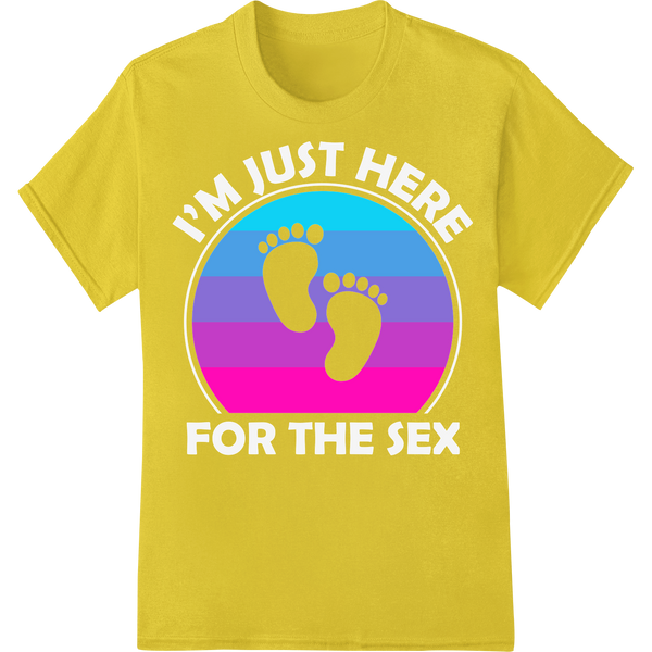 Adorable Baby Footprints Pregnancy Announcement DTF Print on yellow shirt - SUPERDTF-DTF Prints-DTF Transfers-Custom DTF Prints