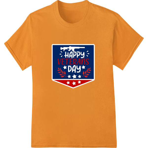 Honor Heroes: Bold Veterans Day DTF Print Heat Transfer on orange shirt - SUPERDTF-DTF Prints-DTF Transfers-Custom DTF Prints