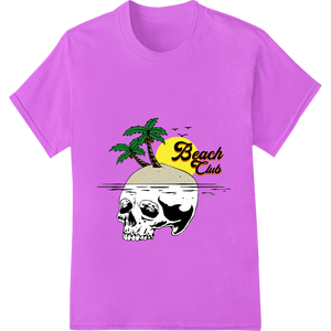 Unique professional DTF printing for Skull Island Beach Club - Edgy Tropical Vacation Vibes