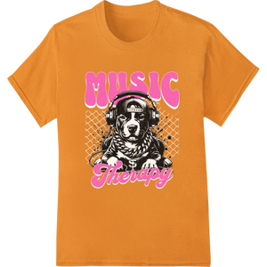 Unleash Your Inner Rocker with Music Therapy Dog Print featuring professional t shirt prints