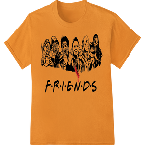 Chilling 'FRIENDS' Horror Silhouette Heat Transfer Design featuring professional DTF printing service