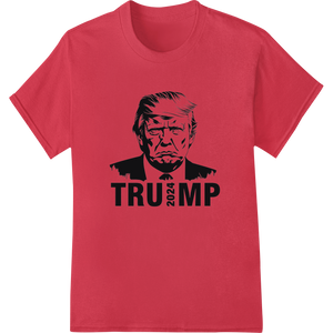 Premium quality custom apparel on Bold Trump 2024 Campaign Portrait Heat Transfer Print