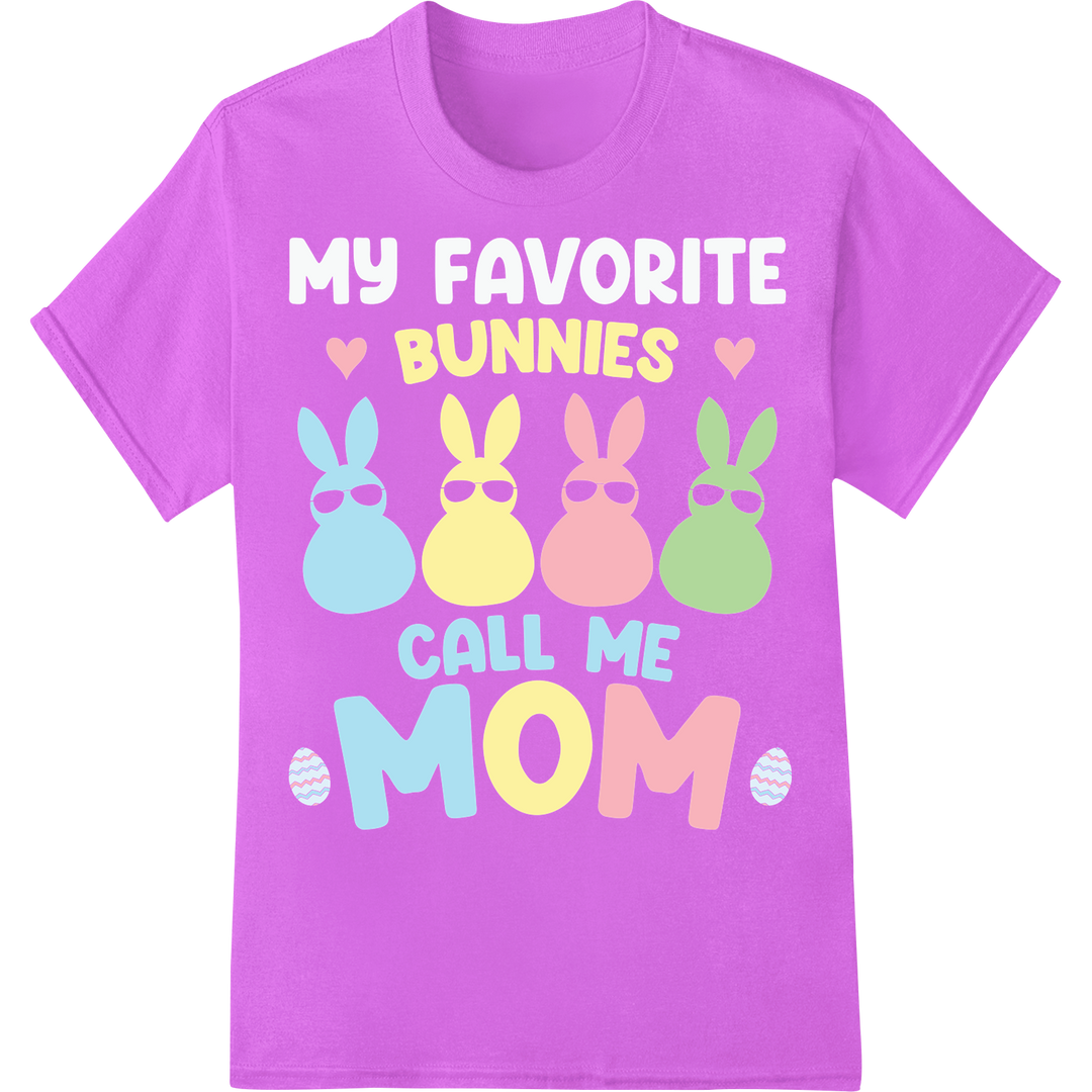 Adorable 'Bunnies Call Me Mom' Easter DTF Print Heat Transfer on purple shirt - SUPERDTF-DTF Prints-DTF Transfers-Custom DTF Prints