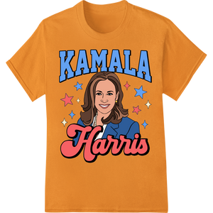 Kamala Harris: Vibrant Vector Portrait - DTF Print featuring professional custom DTF designs