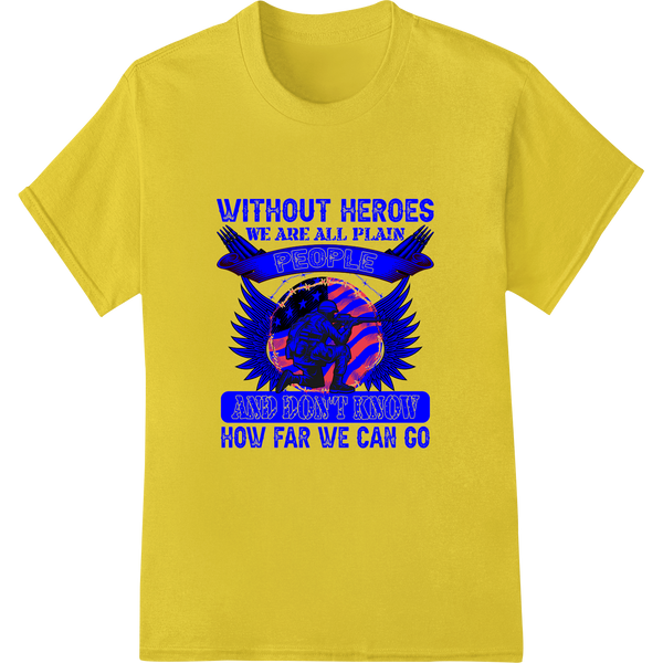 Honor Our Heroes: Powerful Veterans Day DTF Print on yellow shirt - SUPERDTF-DTF Prints-DTF Transfers-Custom DTF Prints