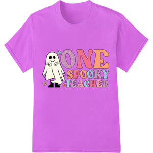 Expert personalized clothing craftsmanship on One Spooky Teacher: Cute Halloween Ghost DTF Transfer