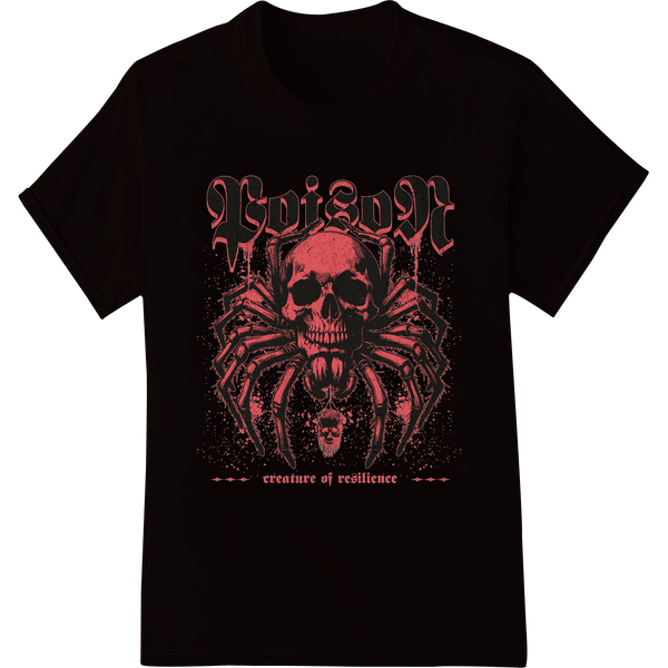 Poison Skull: Edgy Gothic Style DTF Print Heat Transfer on black shirt - SUPERDTF-DTF Prints-DTF Transfers-Custom DTF Prints