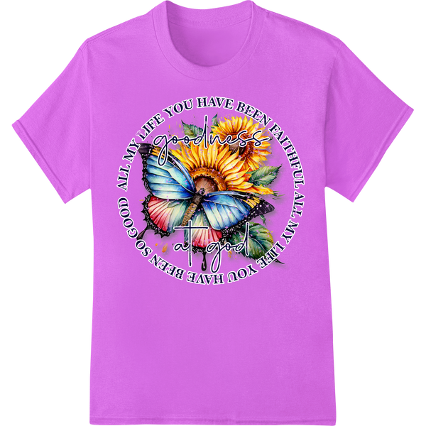 Inspiring Butterfly Christian DTF Print Transfer - Faith on purple shirt - SUPERDTF-DTF Prints-DTF Transfers-Custom DTF Prints