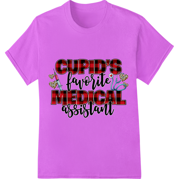 Cupid's Top Pick: Medical Assistant Valentine's Design on purple shirt - SUPERDTF-DTF Prints-DTF Transfers-Custom DTF Prints