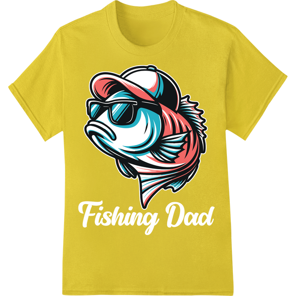 Cool Fish with Shades DTF Print for Anglers & Outdoors on yellow shirt - SUPERDTF-DTF Prints-DTF Transfers-Custom DTF Prints