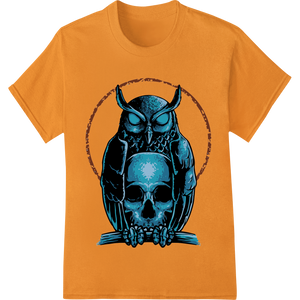 Eerie Owl Skull Heat Transfer Design | Dark Nature Art - High-quality DTF printing technology