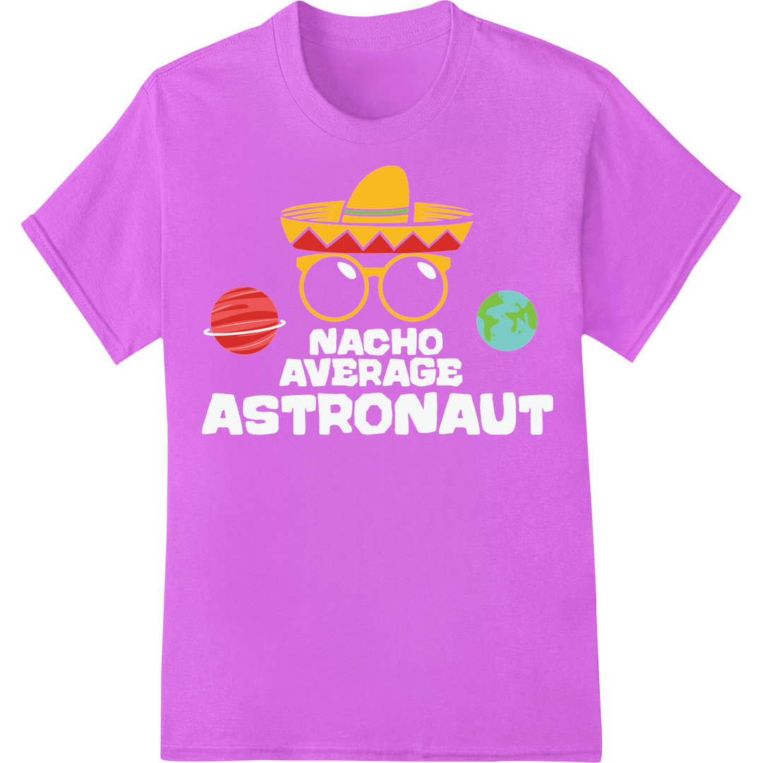 Festive Sombrero & Planets: Cinco de Mayo DTF Print Transfer on purple shirt - SUPERDTF-DTF Prints-DTF Transfers-Custom DTF Prints