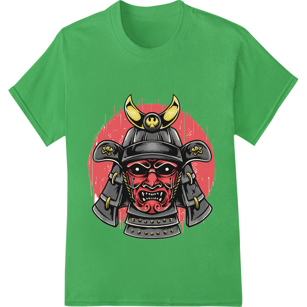 Expert DTF printing technology craftsmanship on Fearsome Red Samurai Demon - Striking DTF Print Design