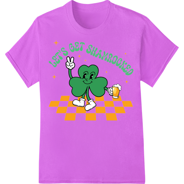 Lucky Shamrock Smiles: Festive St. Patrick's Day DTF Print on purple shirt - SUPERDTF-DTF Prints-DTF Transfers-Custom DTF Prints