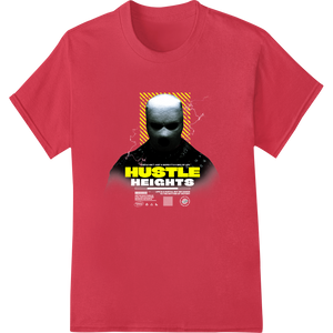 Expert t shirt prints craftsmanship on Hustle Heights: Bold Superhero DTF Print Heat Transfer