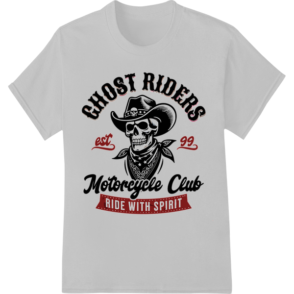 Ghost Riders MC: Unleash Your Rebel Spirit on white shirt - SUPERDTF-DTF Prints-DTF Transfers-Custom DTF Prints