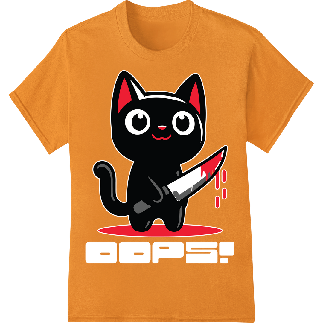 Spook-tacular Halloween Cat DTF Print Heat Transfer on orange shirt - SUPERDTF-DTF Prints-DTF Transfers-Custom DTF Prints