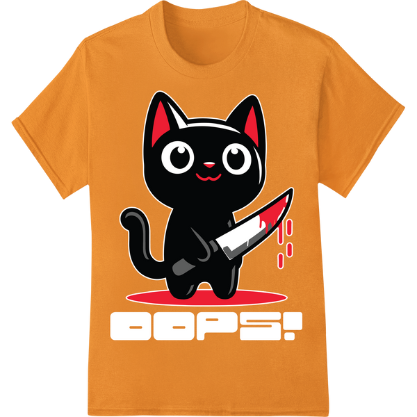 Spook-tacular Halloween Cat DTF Print Heat Transfer on orange shirt - SUPERDTF-DTF Prints-DTF Transfers-Custom DTF Prints