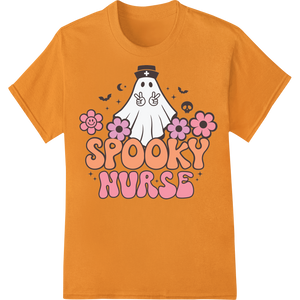 Innovative custom DTF designs design on Spooky Nurse Ghost: Hauntingly Cute Halloween Heat Transfer