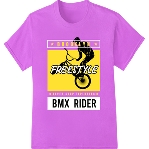 Vibrant custom merchandise print on Unleash Your Inner Daredevil: Bold BMX Rider Design