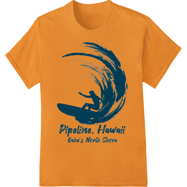 Vintage Pipeline Surf: Ride the Nostalgia Wave on orange shirt - SUPERDTF-DTF Prints-DTF Transfers-Custom DTF Prints