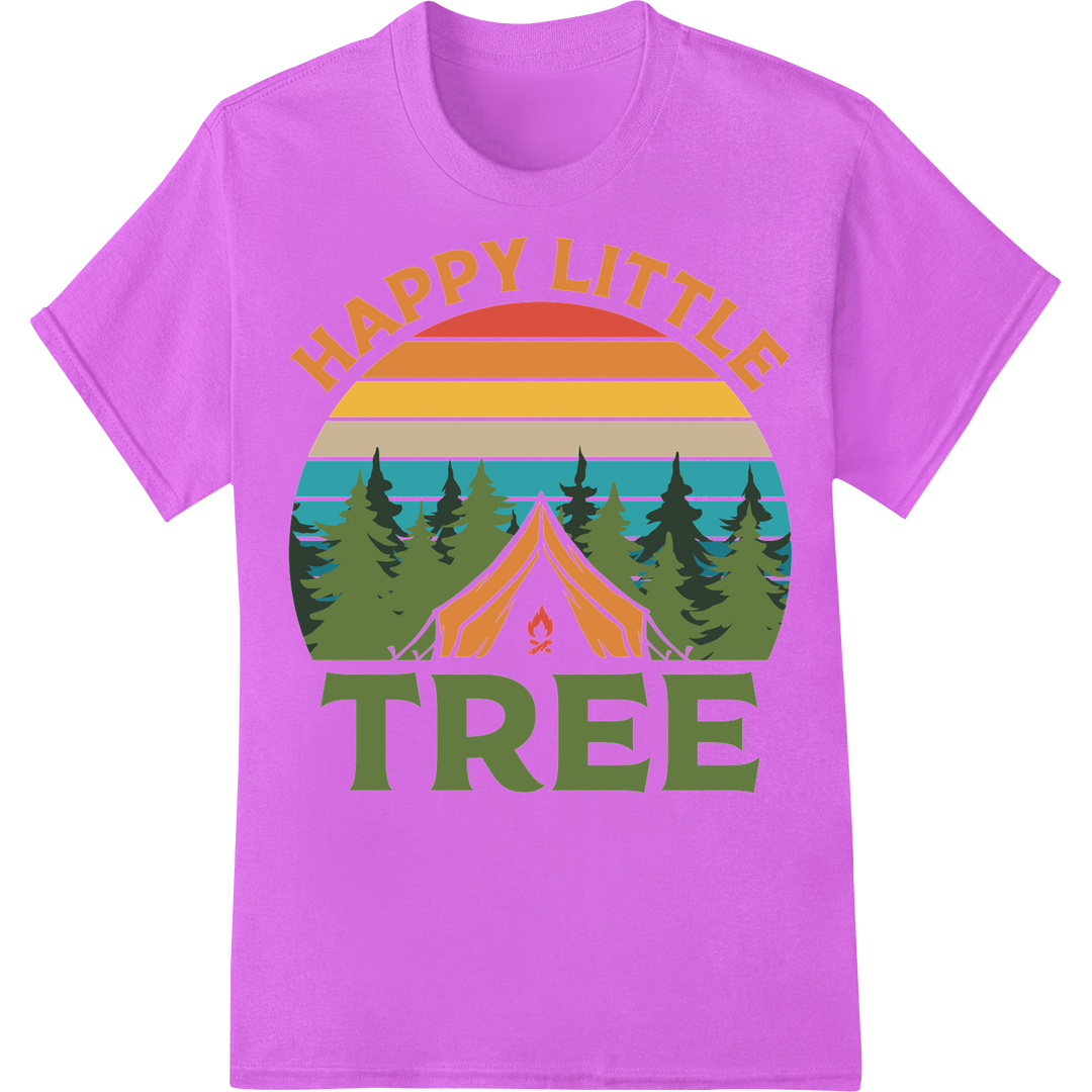 Happy Little Tree: Outdoor Adventure DTF Print Transfer on purple shirt - SUPERDTF-DTF Prints-DTF Transfers-Custom DTF Prints