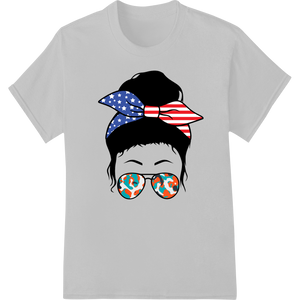 Premium quality bulk t-shirt printing on Patriotic American Flag Sunglasses DTF Print Heat Transfer