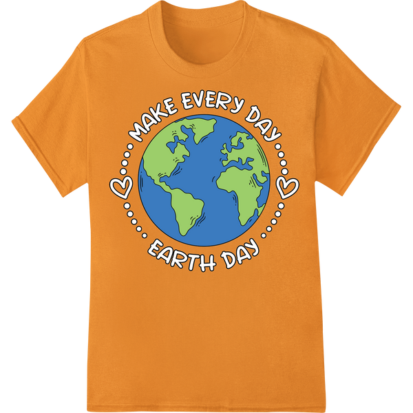 Celebrate Earth Day Every Day with Eco-Friendly DTF Print on orange shirt - SUPERDTF-DTF Prints-DTF Transfers-Custom DTF Prints