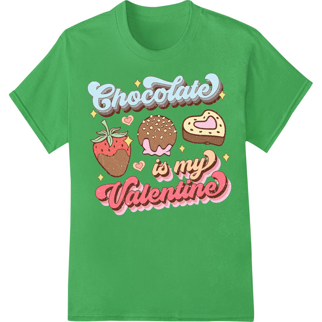 Retro Valentine's Day Treats DTF Print Heat Transfer on green shirt - SUPERDTF-DTF Prints-DTF Transfers-Custom DTF Prints