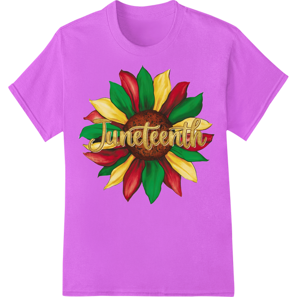 Vibrant Juneteenth Sunflower DTF Print Heat Transfer on purple shirt - SUPERDTF-DTF Prints-DTF Transfers-Custom DTF Prints