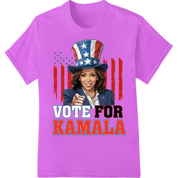 Vote Kamala! Patriotic VP Harris Heat Transfer Print enhanced with professional DTF printing technology