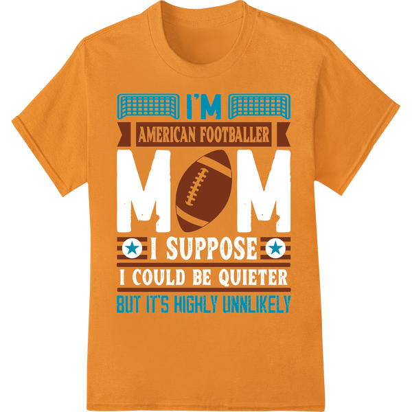 Witty American Football DTF Print: Unlikely Footballer on orange shirt - SUPERDTF-DTF Prints-DTF Transfers-Custom DTF Prints