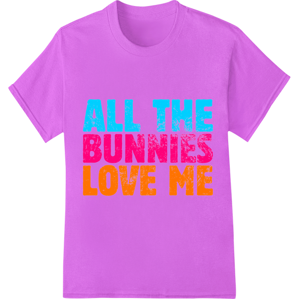 Adorable 'All The Bunnies Love Me' Easter T-Shirt Design on purple shirt - SUPERDTF-DTF Prints-DTF Transfers-Custom DTF Prints