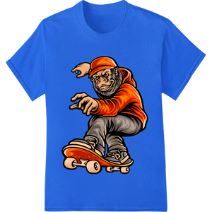 Custom custom t-shirts design - Fierce Skateboarding Monkey - Vibrant Heat Transfer