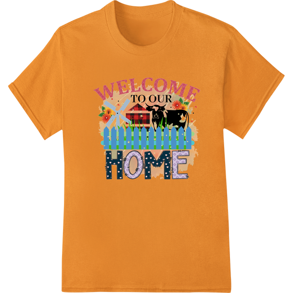 Custom personalized clothing design - Welcoming Farm Scene 'Welcome to Our Home' Heat Transfer