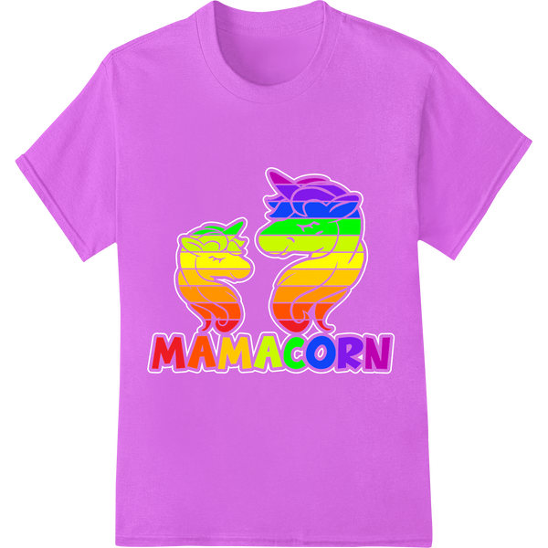 Magical MAMACORN: Vibrant Mother's Day DTF Print Transfer on purple shirt - SUPERDTF-DTF Prints-DTF Transfers-Custom DTF Prints