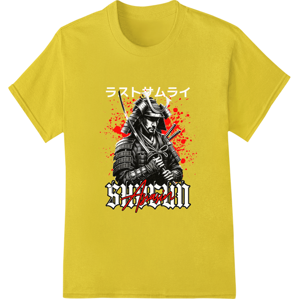 Cutting-edge apparel decoration featured on Fierce Shogun Samurai DTF Print Heat Transfer by Super DTF