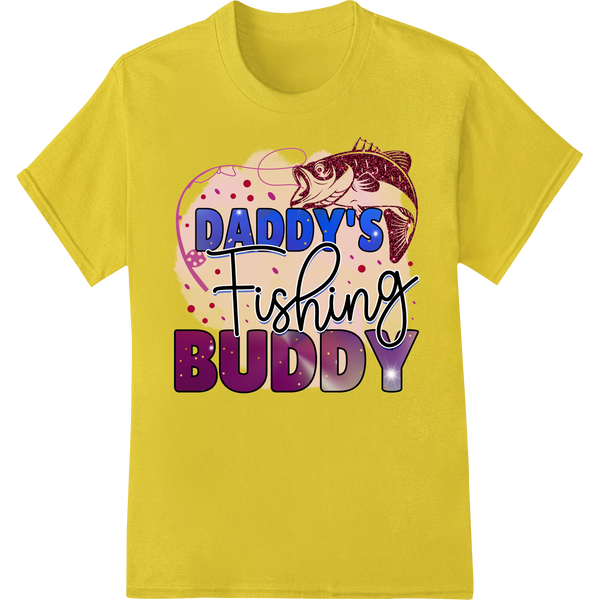 Daddy's Fishing Buddy - Heartwarming Father's Day Print on yellow shirt - SUPERDTF-DTF Prints-DTF Transfers-Custom DTF Prints