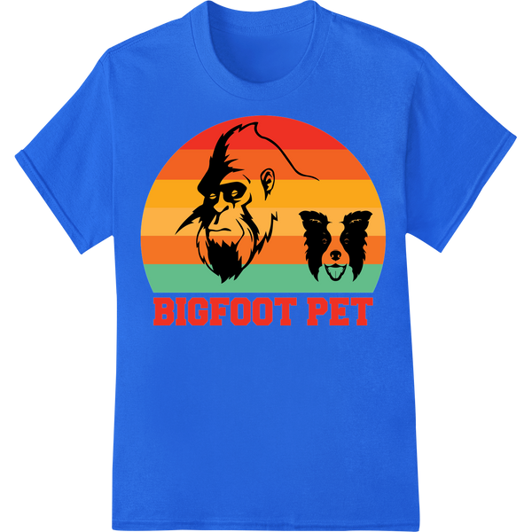 Mysterious Bigfoot Pet Silhouette DTF Print Heat Transfer on blue shirt - SUPERDTF-DTF Prints-DTF Transfers-Custom DTF Prints