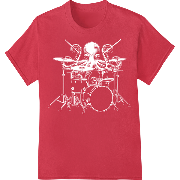 Striking Music-Inspired Abstract Pattern DTF Print on red shirt - SUPERDTF-DTF Prints-DTF Transfers-Custom DTF Prints