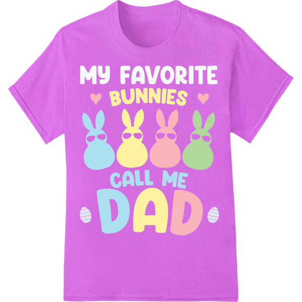 Adorable 'Bunnies Call Me Dad' Easter DTF Print Transfer on purple shirt - SUPERDTF-DTF Prints-DTF Transfers-Custom DTF Prints