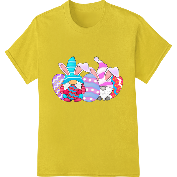 Adorable Easter Bunny & Egg DTF Print Heat Transfer on yellow shirt - SUPERDTF-DTF Prints-DTF Transfers-Custom DTF Prints