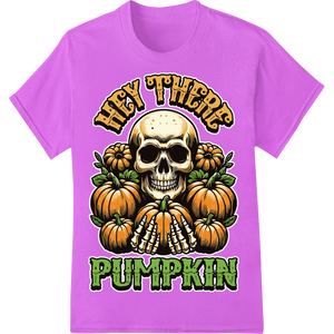 Expert print on demand craftsmanship on Spooky Skull Pumpkin Halloween Heat Transfer Print