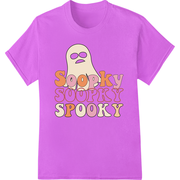 Adorable Ghost | Cute Halloween DTF Print Heat Transfer on purple shirt - SUPERDTF-DTF Prints-DTF Transfers-Custom DTF Prints