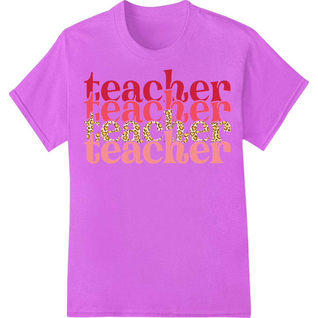 Teacher Valentine Gift Idea - DTF Print Heat Transfer Design on purple shirt - SUPERDTF-DTF Prints-DTF Transfers-Custom DTF Prints