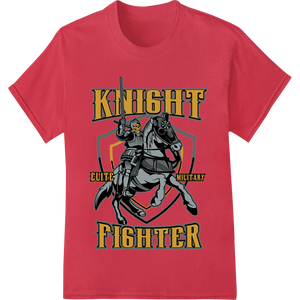 Fierce Medieval Knight Fighter DTF Print Heat Transfer with custom custom t-shirts artwork